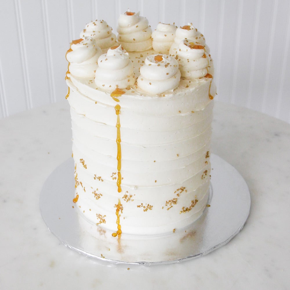 Barely Frosted Gold Leaf Canvas Cake (2-tier)
